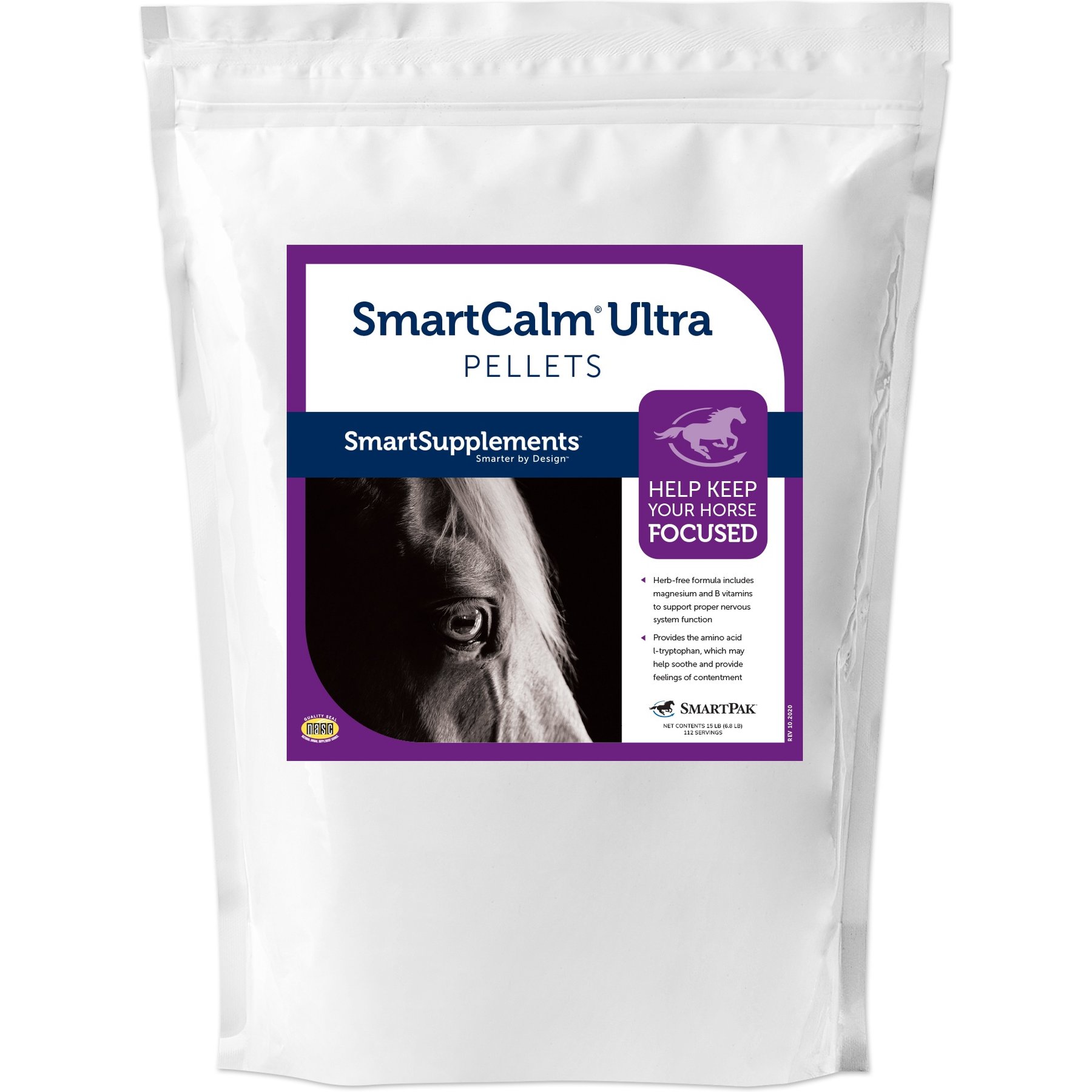 SmartPak SmartSupplements SmartCalm Ultra Pellets Supplement for Horses, 15-lb bag