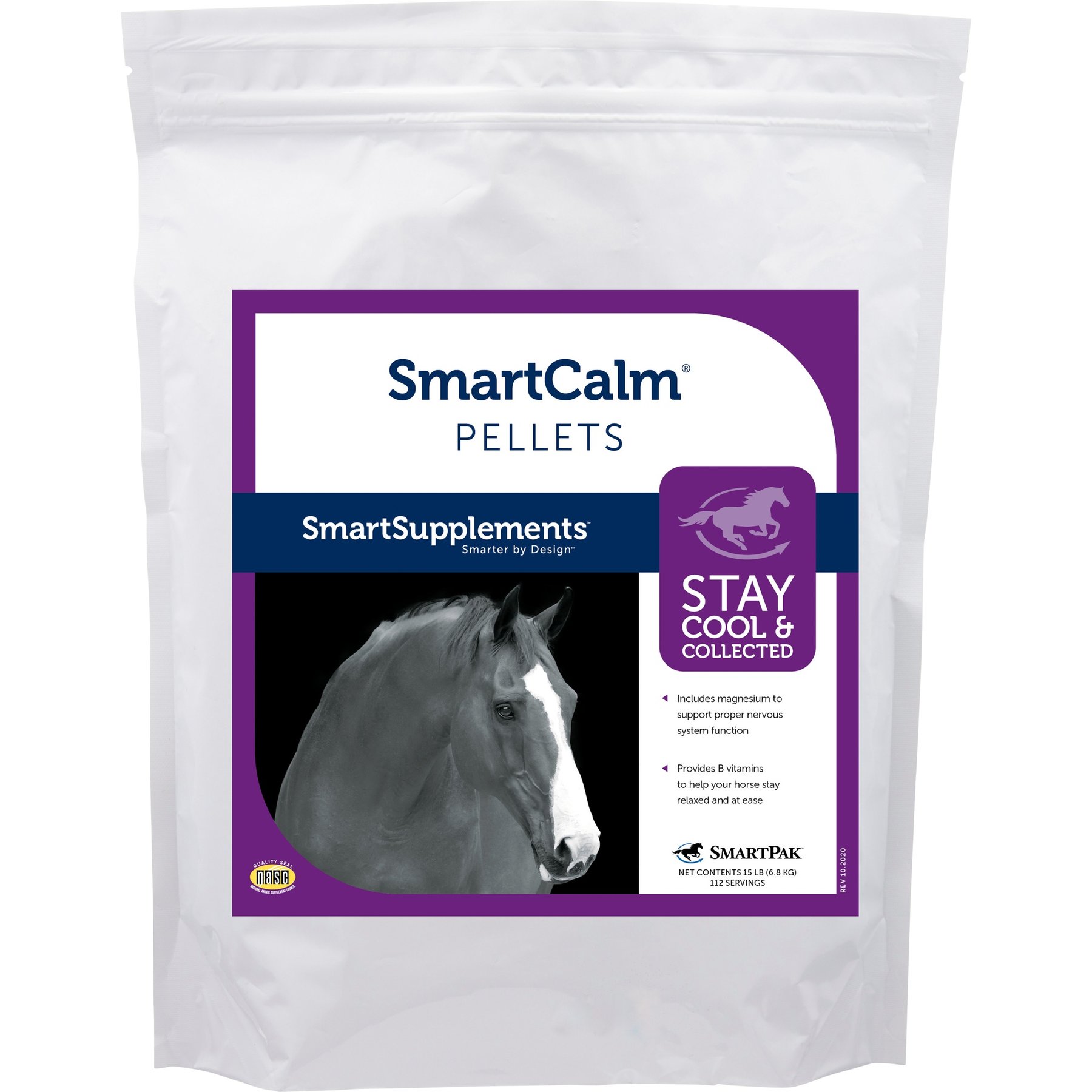 SmartPak SmartSupplements SmartCalm Pellets Supplement for Horses, 15-lb bag