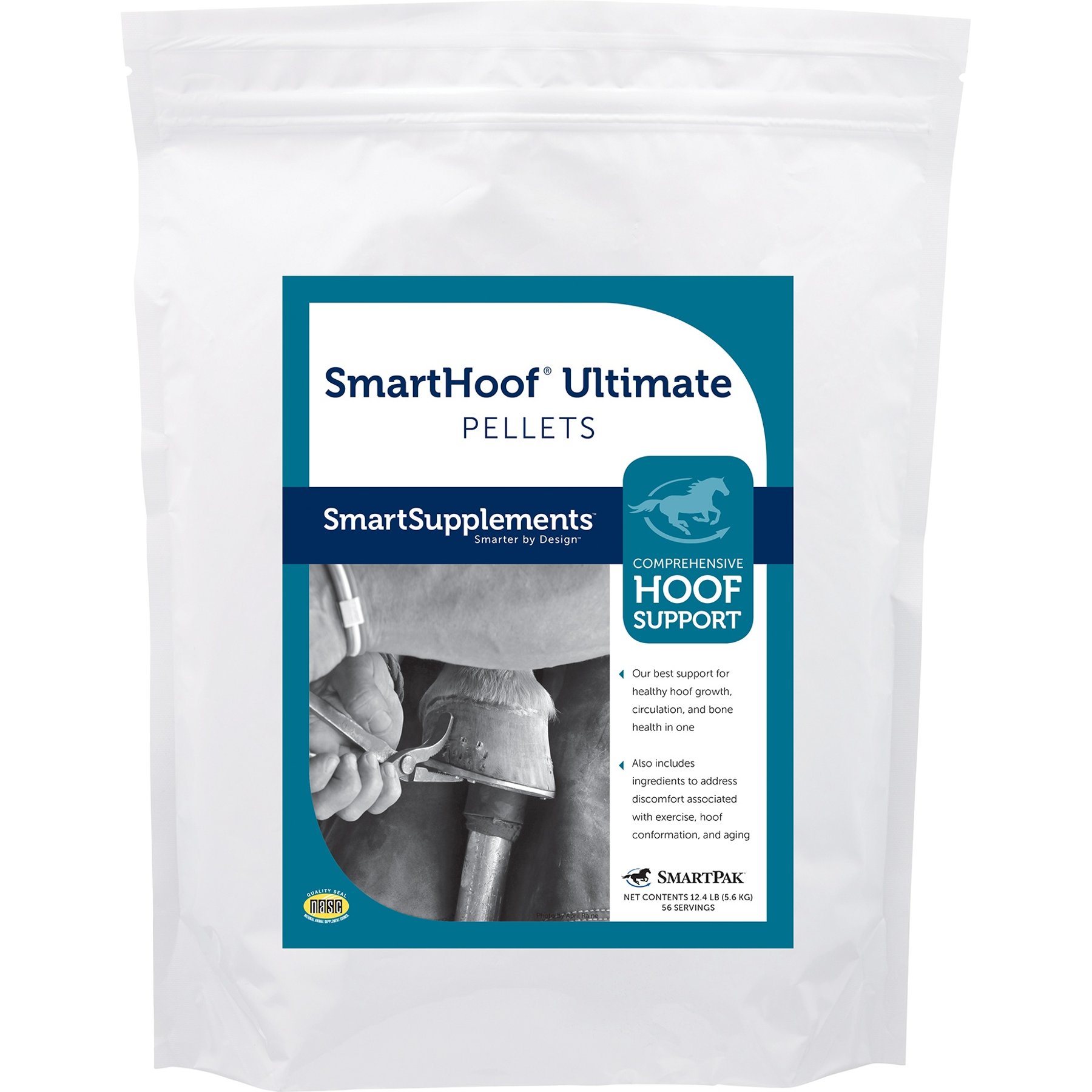 SmartPak SmartHoof Ultimate Pellets Hoof Care Supplement for Horses, 12.4-lb bag