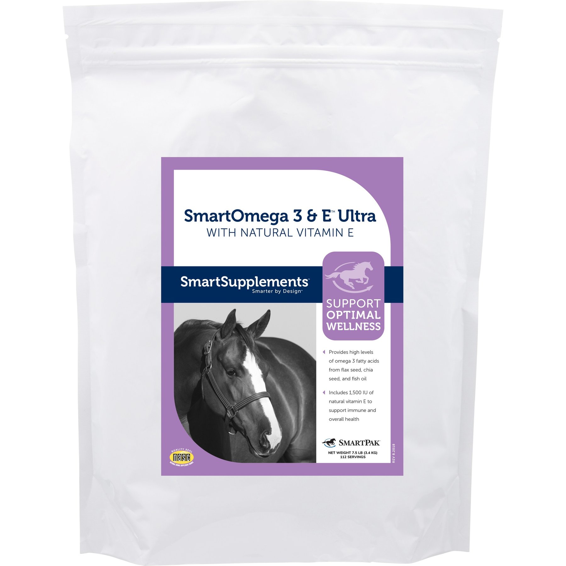 SmartPak SmartSupplements SmartOmega 3 & E Ultra Supplement for Horses, 7.5-lb bag