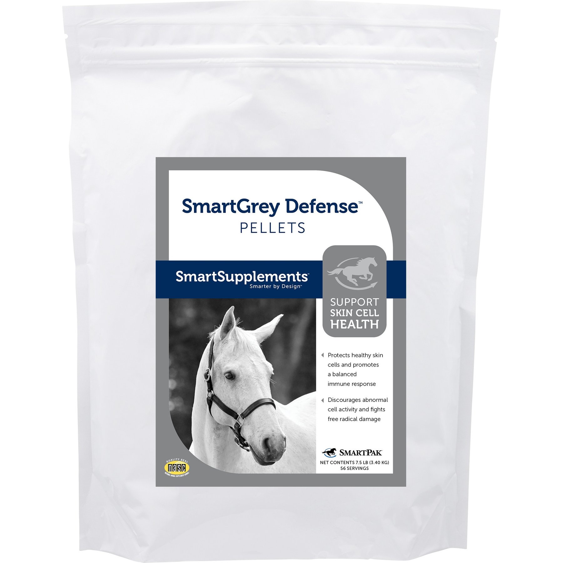 SmartPak SmartSupplements SmartGrey Defense Pellets Supplement for Horses, 7.5-lb bag