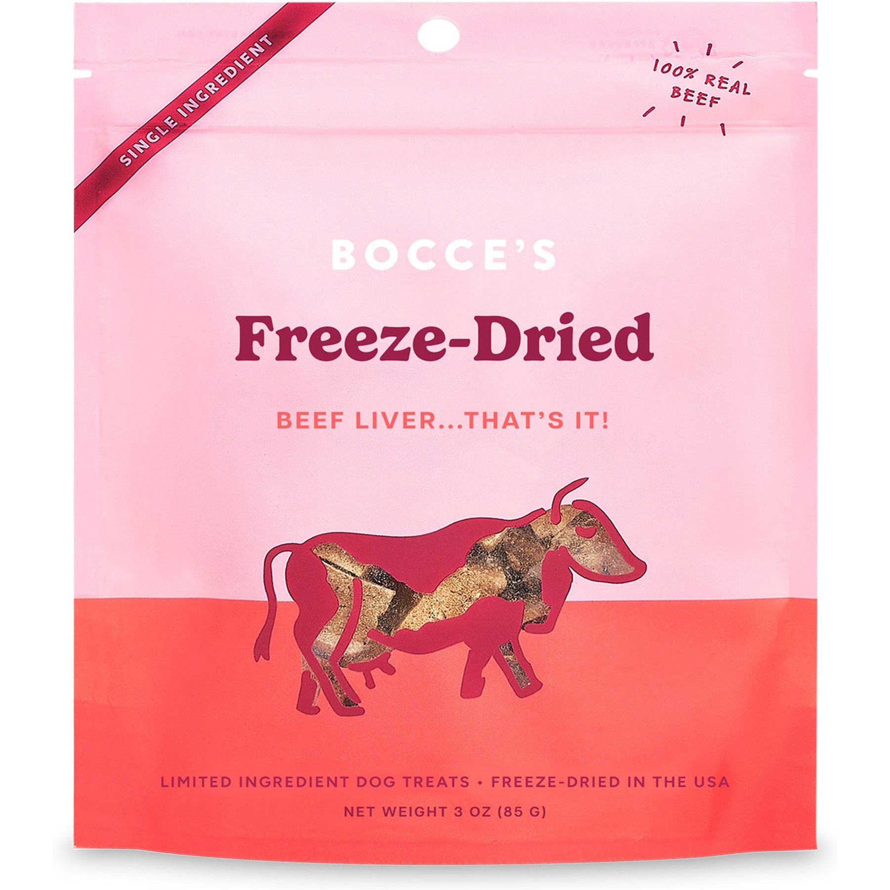 Bocce's Bakery Beef Liver Freeze-Dried Treats, 3-oz bag