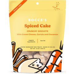 Bocce's Bakery Spiced Cake Biscuits Crunchy Dog Treats, 12-oz bag