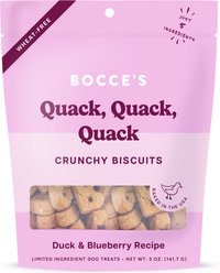 Bocce's Bakery Everyday Quack Quack Quack Biscuits Crunchy Dog Treats, 5-oz bag slide 1 of 7