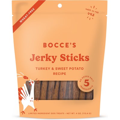 Bocce's Bakery Bocce's Bakery Grazers Turkey Jerky Dog Treats, 4-oz pouch