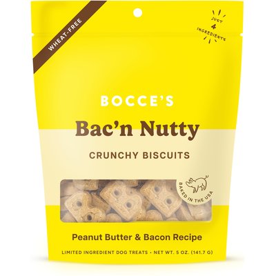 Bocce's Bakery Bocce's Bakery Everyday Bac'N Nutty Biscuits Crunchy Dog Treats, 5-oz bag