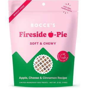 Bocce's Bakery Fireside Apple Pie Apples, Cheese & Cinnamon Recipe Dog Treats, 6-oz bag