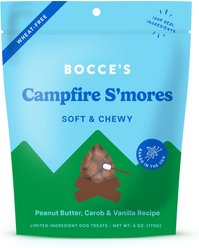 Bocce's Bakery Campfire S'mores Peanut Butter, Carob & Vanilla Recipe Dog Treats, 6-oz bag
