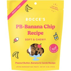 Bocce's Bakery PB-Banana Chip Recipe Dog Treats, 6-oz bag