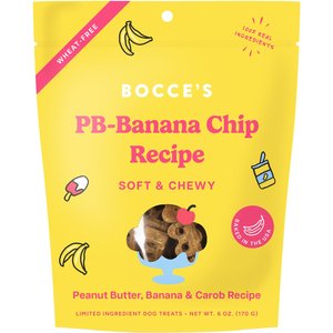 Bocce's Bakery PB-Banana Chip Recipe Dog Treats, 6-oz bag