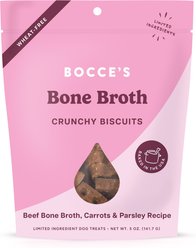 Bocce's Bakery Bone Broth, Carrots & Parsley Dog Treats, 5-oz bag