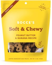 Bocce's Bakery Soft & Chewy Peanut Butter & Banana Recipe Dog Treats, 6-oz bag