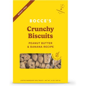 Bocce's Bakery Oven Baked Wheat-Free Pb + Banana Recipe Dog Treats, 14-oz box