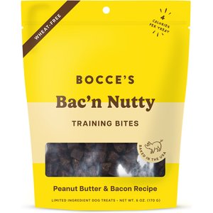 Bocce's Bakery Bac'n Nutty PB & Bacon Training Bites Dog Treats, 6-oz bag
