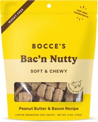 Bocce's Bakery Bac'n Nutty PB & Bacon Recipe Soft & Chewy Dog Treats, 6-oz bag