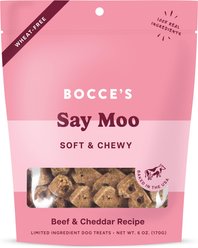 Bocce's Bakery Say Moo Beef & Cheddar Recipe Soft & Chewy Dog Treats, 6-oz bag