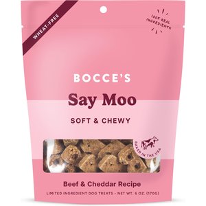 Bocce's Bakery Say Moo Beef & Cheddar Recipe Soft & Chewy Dog Treats, 6-oz bag