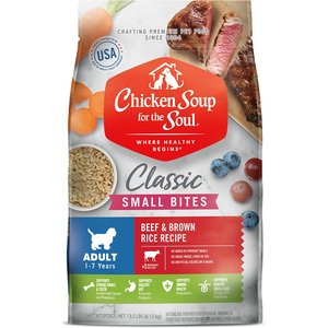 Chicken Soup for the Soul Small Bites Beef & Brown Rice Recipe Adult Dry Dog Food, 13.5-lb bag
