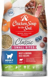 Chicken Soup for the Soul Small Bites Beef & Brown Rice Recipe Adult Dry Dog Food, 4.5-lb bag