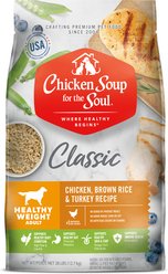 Chicken Soup for the Soul Adult Healthy Weight Chicken, Brown Rice & Turkey Recipe Dry Dog Food, 28-lb bag