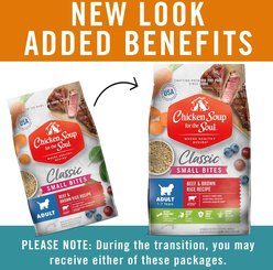 Chicken Soup for the Soul Small Bites Beef & Brown Rice Recipe Adult Dry Dog Food, 13.5-lb bag slide 2 of 9