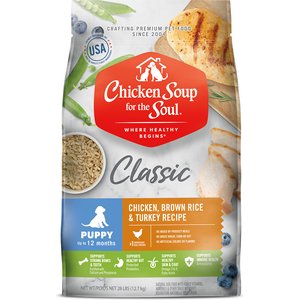 Chicken Soup for the Soul Puppy Chicken, Brown Rice & Turkey Recipe Dry Dog Food, 28-lb bag