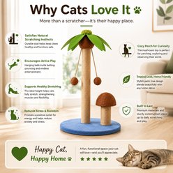 Furry Groves Coconut Palm 29-in Modern Polyester Cat Scratcher, Brown slide 2 of 8