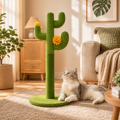 Furry Groves Cactus 23.6-in Modern Polyester Cat Scratcher, Green slide 2 of 7