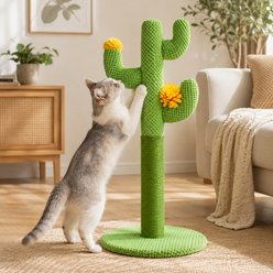 Furry Groves Cactus 23.6-in Modern Polyester Cat Scratcher, Green