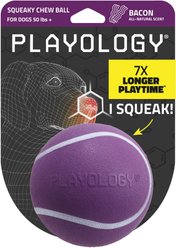 Playology Bacon Scented Squeaky Chew Ball Dog Toy, Jumbo
