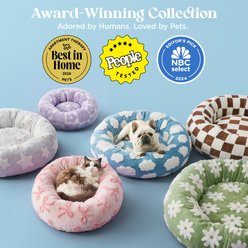 Lesure Calming Cute Modern Plush Jacquard Shaggy Orthopedic Anti-Slip Donut Dog & Cat Bed with Removable Cover, Green, Medium slide 2 of 6