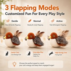 Purrcado Smart LifeLike Flapping Sparrow Bird Cat Toy slide 2 of 6