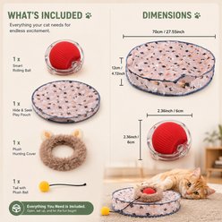 Purrcado Interactive Hide-&-Seek Cat Play Pouch Toy with Moving Teaser Balls slide 2 of 6