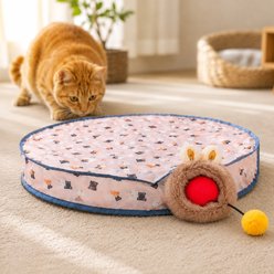 Purrcado Interactive Hide-&-Seek Cat Play Pouch Toy with Moving Teaser Balls