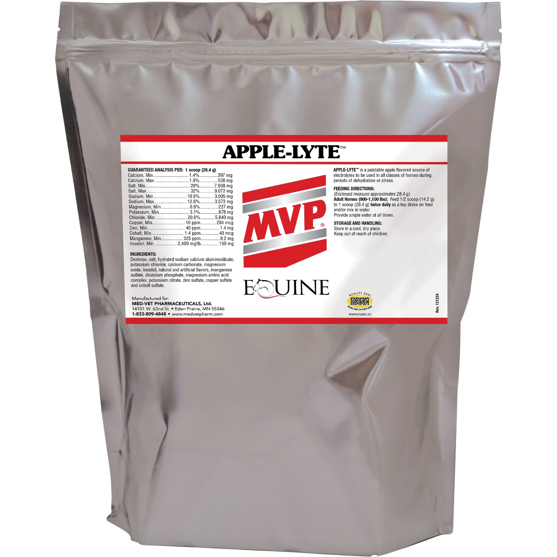 Med-Vet Pharmaceuticals (MVP) Apple-Lyte Electrolyte Powder Horse Supplement, 5-lb
