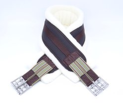 Paradise Barns Fleece Lined All Purpose Contoured Horse Girth, Brown, 42-in