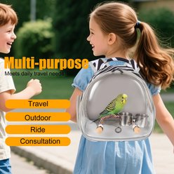 LAIRIES Zebra Print Small Bird Carrier Travel Backpack, Large slide 2 of 6
