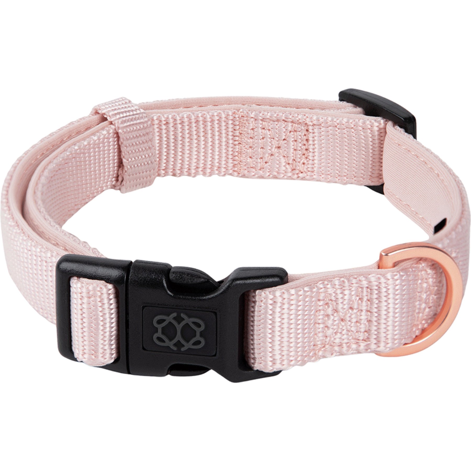 DOGISTRY Adjustable City Dog Collar, Blush, X-Small: 9 to 11-in neck, 5/8-in wide