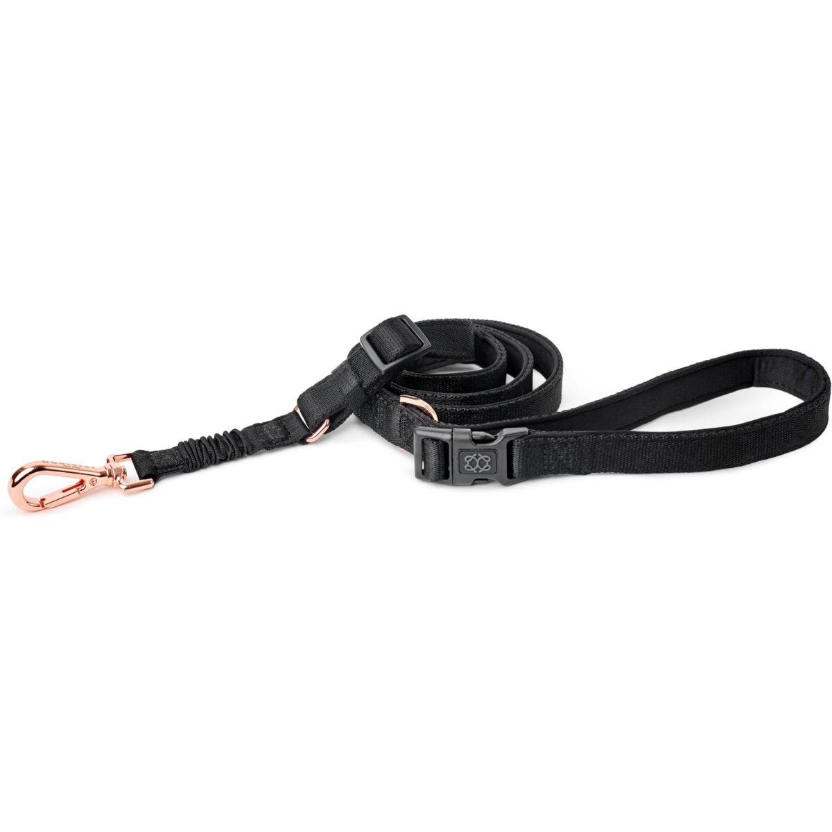 DOGISTRY 3-in-1 Adjustable City Dog Leash, Black, Small: 6-ft long, 5/8-in wide