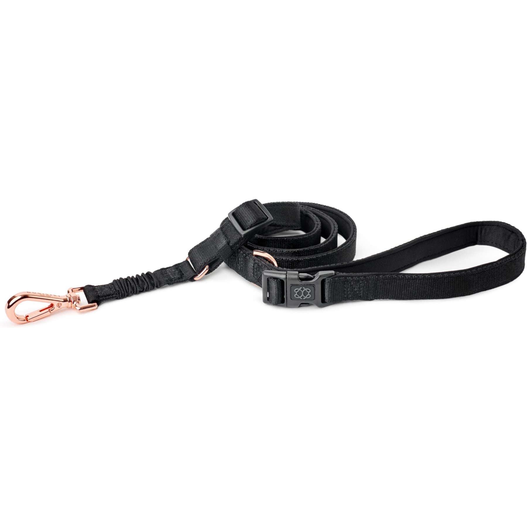 DOGISTRY 3-in-1 Adjustable City Dog Leash, Black, Medium: 6-ft long, 3/4-in wide