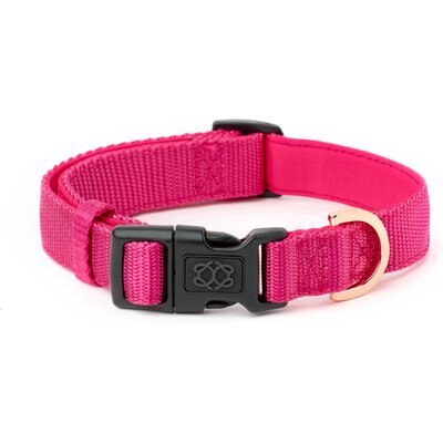 DOGISTRY DOGISTRY Adjustable City Dog Collar, Park Ave Pink, X-Small: 9 to 11-in neck, 5/8-in wide