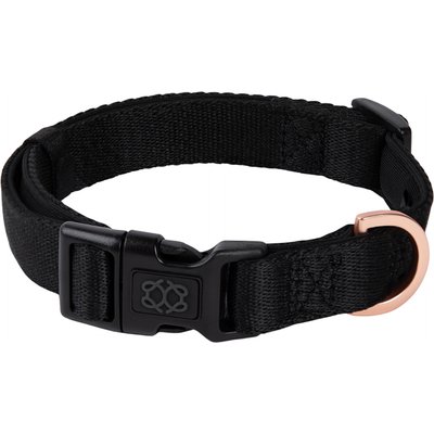 DOGISTRY DOGISTRY Adjustable City Dog Collar, Black, Large: 16 to 25-in neck, 1-in wide