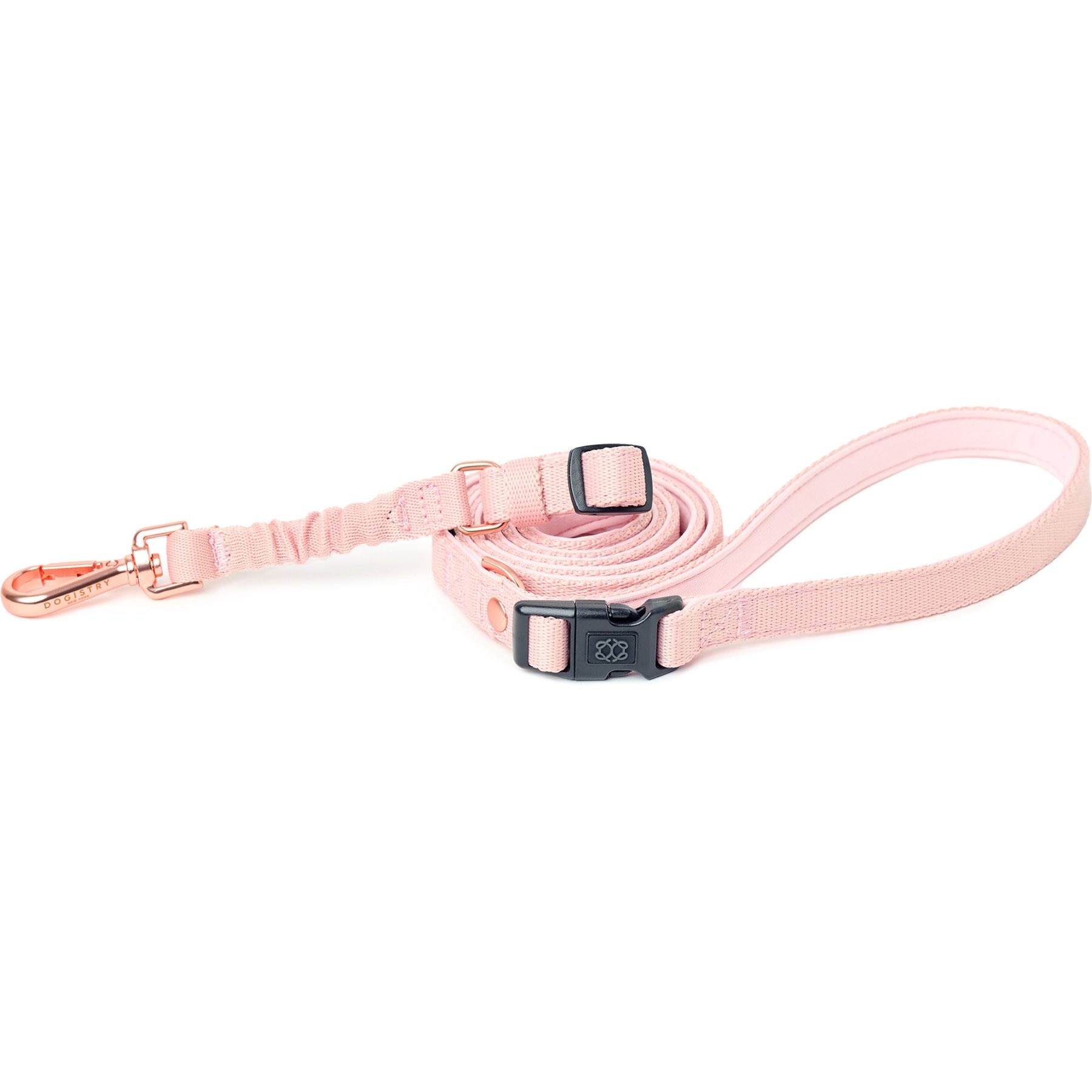DOGISTRY 3-in-1 Adjustable City Dog Leash, Blush, Medium: 6-ft long, 3/4-in wide