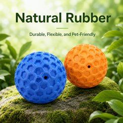 NonoPets Interactive Honeycomb Natural Rubber Durable Chew Fetch Training Dental Cleaning Enrichment Dog Ball Toy with Whistle slide 2 of 9