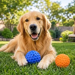NonoPets Interactive Honeycomb Natural Rubber Durable Chew Fetch Training Dental Cleaning Enrichment Dog Ball Toy with Whistle