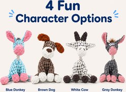 NonoPets Durable Chew Fabric Soft Plush Material Interactive Squeaky Plush Dog Toy Set with Built In Squeaker, Blue slide 2 of 8