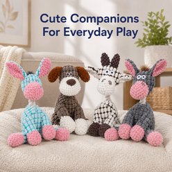NonoPets Durable Chew Fabric Soft Plush Material Interactive Squeaky Plush Dog Toy Set with Built In Squeaker, Brown slide 2 of 8