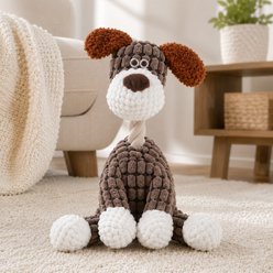 NonoPets Durable Chew Fabric Soft Plush Material Interactive Squeaky Plush Dog Toy Set with Built In Squeaker, Brown slide 1 of 8