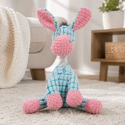 NonoPets Durable Chew Fabric Soft Plush Material Interactive Squeaky Plush Dog Toy Set with Built In Squeaker, Blue