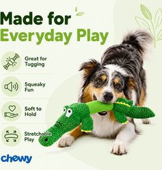 NonoPets Green Crocodile Plush Squeaky Interactive Chew Toy Durable Stuffed Dog Toy slide 2 of 8